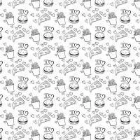 Papel de parede adesivo lanches em P&B