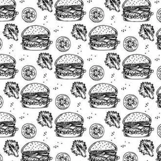 Papel de parede lanches em P&B