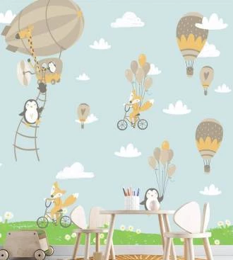 Papel de parede animais em balões