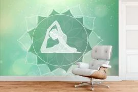 Papel de parede mural flor de lotus yoga