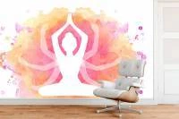 Papel de parede mural yoga tons rosa 3217-7719