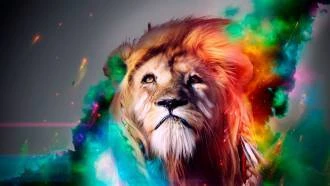 Papel de parede Leão em cores
