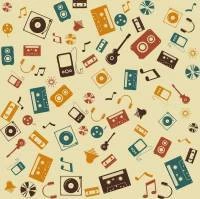 Papel de parede adesivo Retrô Music