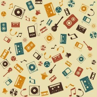 Papel de parede adesivo Retrô Music