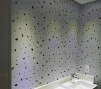 Papel de Parede com granilite verdes e azul 3017-7752