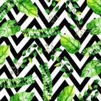 Papel de parede Chevron tropical