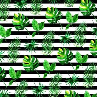 Papel de parede listrado tropical