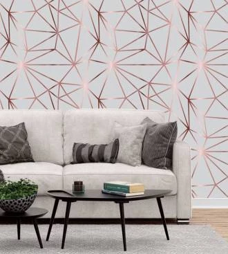 Papel de parede zara gold cinza e Rosê