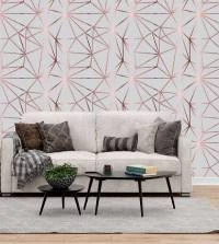 Papel de parede zara gold cinza e Rosê 3243-7804