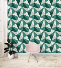 Papel de parede Zara verde e cinza 3247-7818