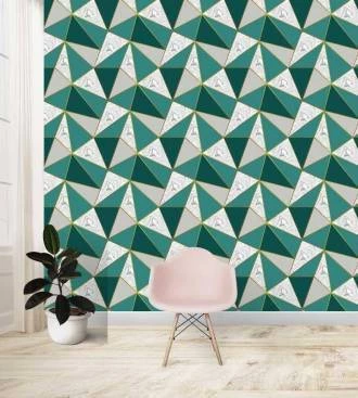 Papel de parede Zara verde e cinza