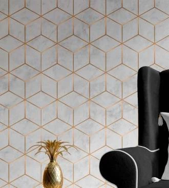 Papel de parede Zara cubo Gold