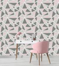 Papel de Parede Zara cinza e rosa 3255-7836