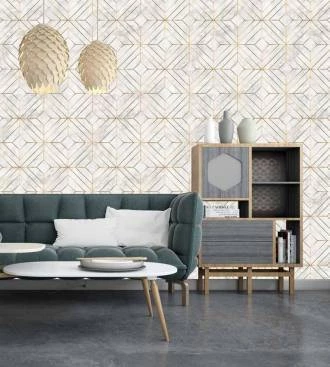 Papel de parede adesivo Mármore Givan gold