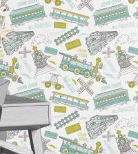 Papel de parede trenzinhos azuis 3268-7868