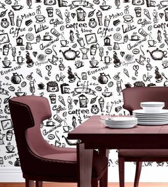 Papel de parede café Gourmet P&B
