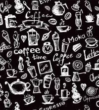 Papel de parede café Gourmet fundo preto 3275-7888