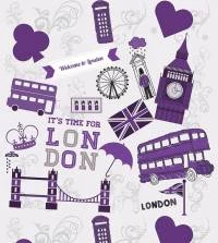 Papel de parede quarto London roxo 3276-7891