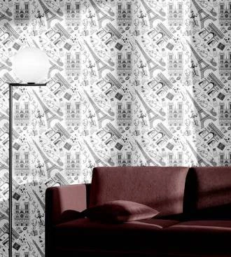 Papel de parede quarto Paris P&B