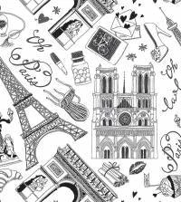 Papel de parede quarto Paris P&B 3278-7897
