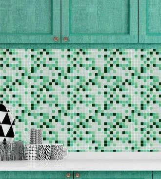 Azulejo adesivo pastilhas tons de verde
