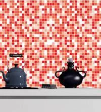 Azulejo adesivo pastilhas tons vermelho e laranja 3298-7960