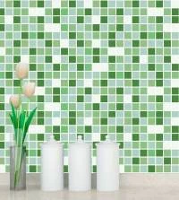 Azulejo adesivo pastilhas verdes e branca 3300-7964