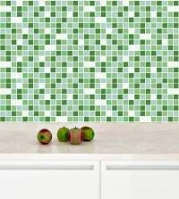 Azulejo adesivo pastilhas verdes e branca 3300-7966