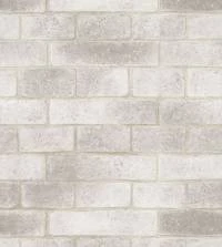 Papel de parede de tijolos acinzentado e branco 3324-8016