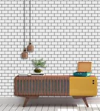 Papel de parede de azulejo branco 3325-8017