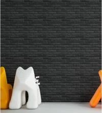 Papel de parede adesivo de tijolo preto 3328-8021