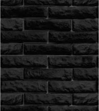 Papel de parede adesivo de tijolo preto 3328-8022