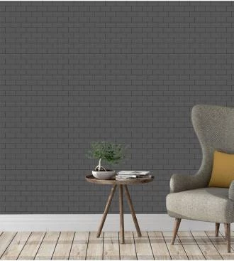 Papel de parede tijolo cinza