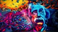Papel de parede Albert Einstein grafite