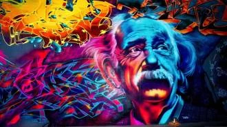 Papel de parede Albert Einstein grafite
