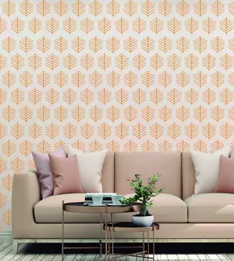 Papel de parede adesivo com folhas amarelas