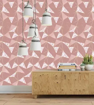 Papel de parede adesivo mármore rosa gold