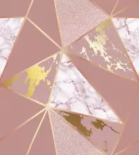 Papel de parede adesivo mármore rosa e dourado 3341-8053