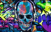 Papel de parede Grafite Skull