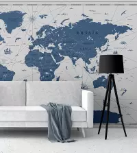 Papel de Parede Mapa Sea Blue 3348-8062