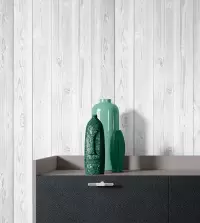 Papel de parede madeira ripado cinza claro 3350-8070