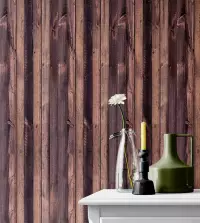 Papel de parede ripas de madeira marrom chocolate 3351-8073
