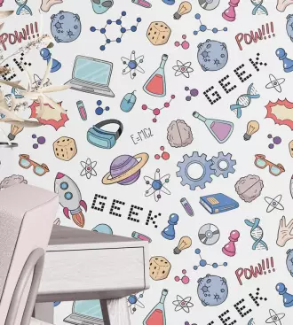 Papel de parede infantil Geek