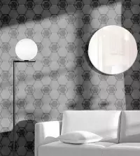 Papel de parede adesivo hexágono tons cinza 3359-8092