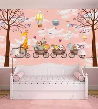 Papel de parede Safari com fundo rosa 3347-8095