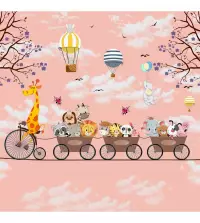 Papel de parede Safari com fundo rosa 3347-8096