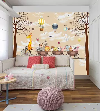 Papel de parede Safari com fundo Marfim