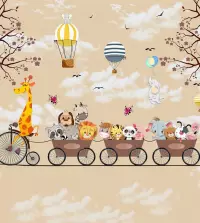 Papel de parede Safari com fundo Marfim 3361-8100