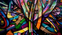 Papel de parede Grafite Abstrato