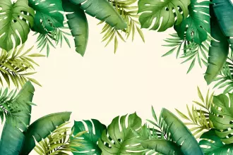 Papel de parede tropical folhas de bananeira